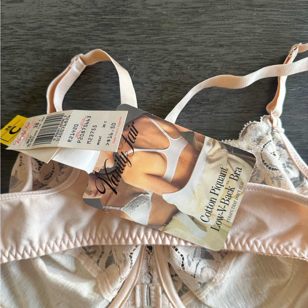 Vanity Fair Vintage 1990’s Cream Lace Underwire Demi Bra size 38C NWT - Picture 4 of 8